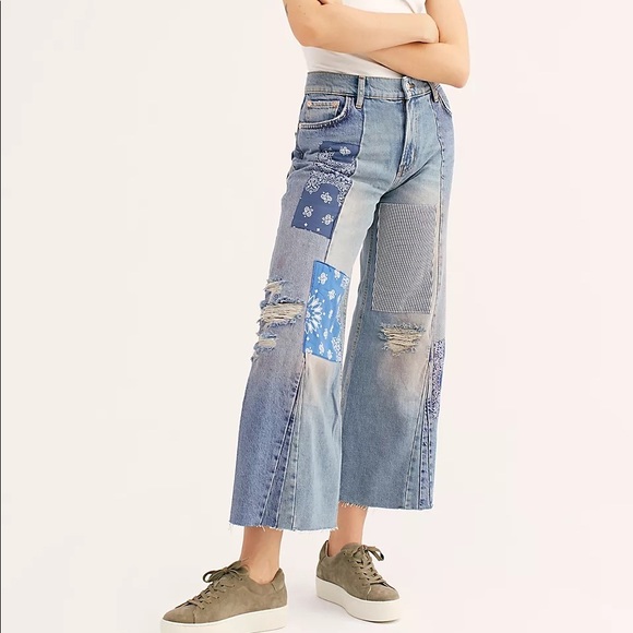 Free People Denim - Free People Heart of Gold Wide Leg Cropped Jeans
